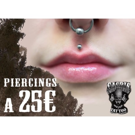 Piercing a 25€ - Sacris tattoo